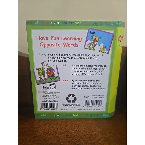 Opposites & Animals Puzzles:Picture Puzzles Book Spice Box Preschool - Lot Of 2 - Picture 5 of 11